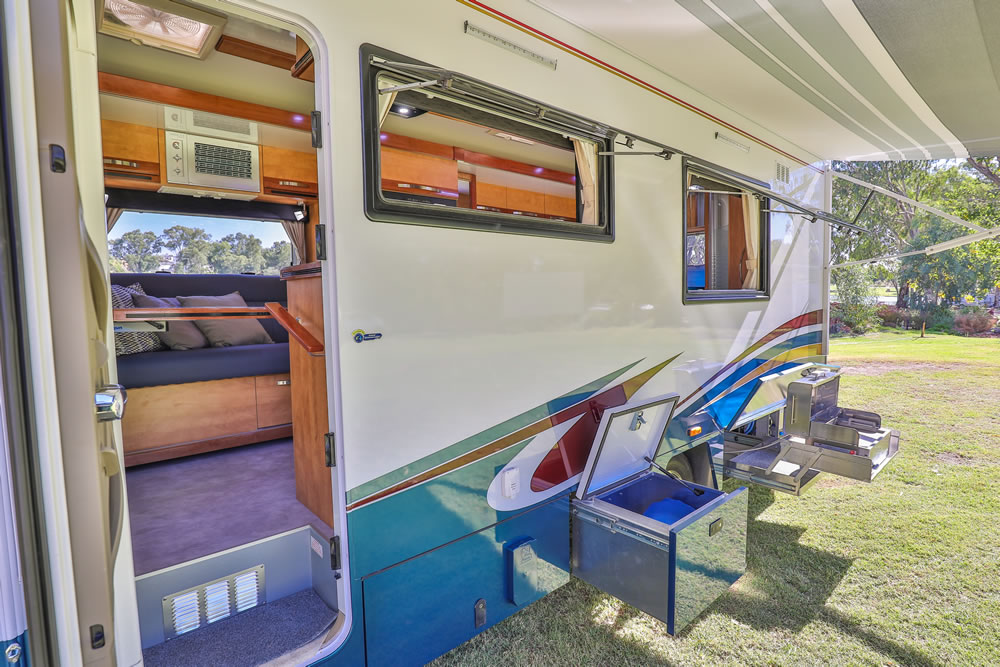 Wirraway 260 SL Motorhome Showing the slideout room