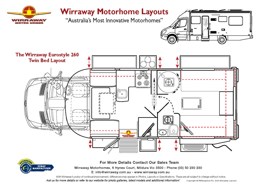 Wirraway 260 SL Motorhome Showing the slideout room