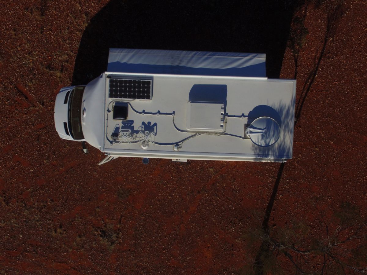 Bird's eye view of a Wirraway in the outback
