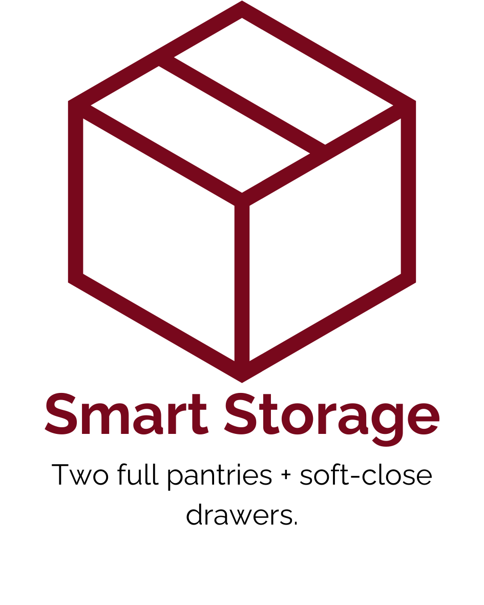 Icon - Smart storage: Two full pantries + soft-close drawers