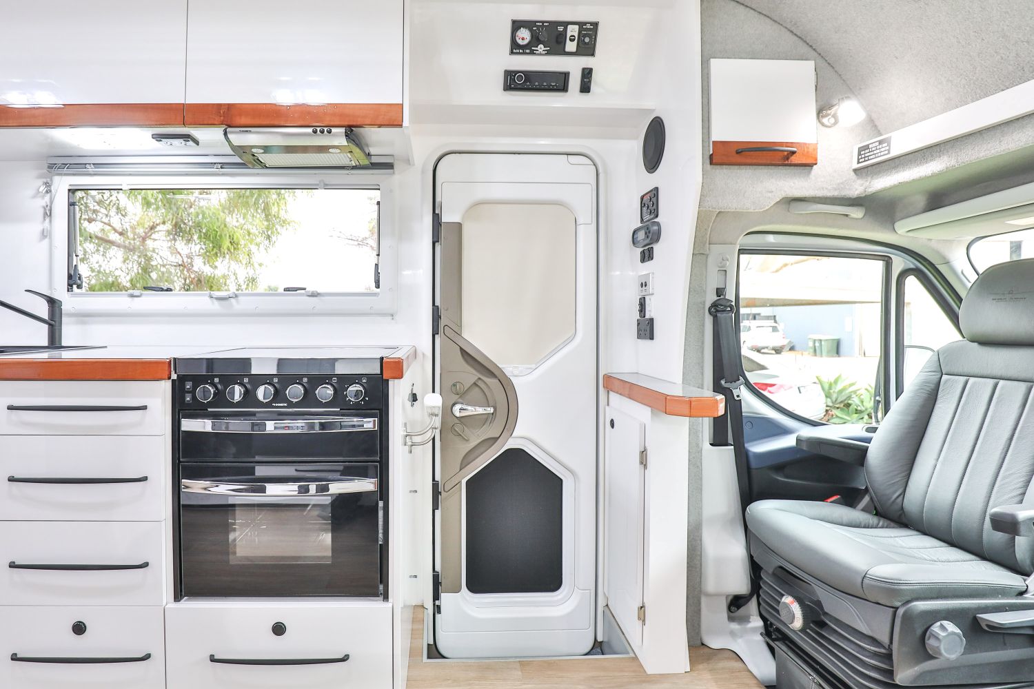 Image of foor, oven, sink and seats